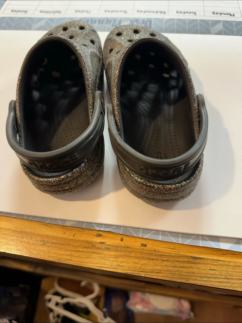 CROCS glitter finish